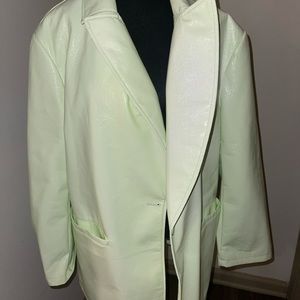 Asos lime green patent leather jacket